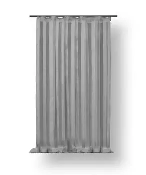 Лента с рюшами непрозрачная 300 (Ш) x 245 см (Д) очень широкая затемняющая штора-шарф с универсальной лентой кремового цвета Haus und Deko, серый