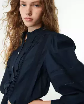 Ленточная блузка Sfera, темно-синий