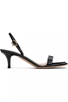 Ленточные босоножки на кitten-каблуке Gianvito Rossi, черный