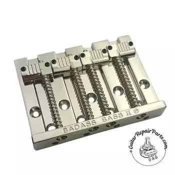 Leo Quan Badass II Hi-Mass 4 String Bass Bridge w. Рифленые седла - никель Allparts Badass II Hi-Mass 4 String Bass Bridge w. Grooved Saddles -