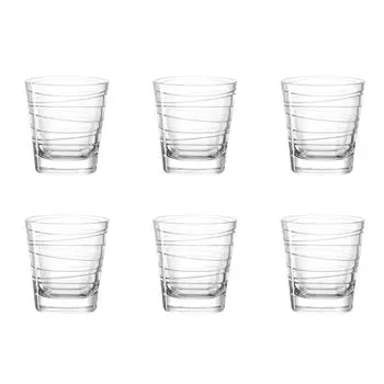 LEONARDO 019449 Стаканы для виски Vario Struttura, стеклянные, 250 мл, прозрачные (6 шт. в упаковке), прозрачный