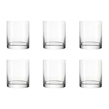 LEONARDO 039614 Чашка для воды Easy+ Maxi, стеклянная, 280 мл, высота 8,8 см, прозрачная (6 шт. в упаковке)