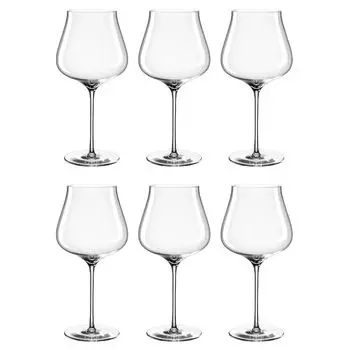 LEONARDO 066412 Brunelli Бордовое стекло Teqton Clear, 770 мл (6 шт. в упаковке), прозрачный