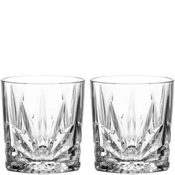 LEONARDO Il Mondo Old Fashioned Набор стаканов для виски, 2 шт. - Стакан с граненой поверхностью, высокое качество изготовления - Содержимое 220 мл - Можно мыть в посудомоечной машине - 2 прозрачных стакана для виски, 077481 Glaskoch