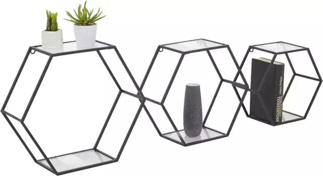 Leonique декоративная настенная полка "Ления", (3 шт.) 31х27,5х15 см, черный