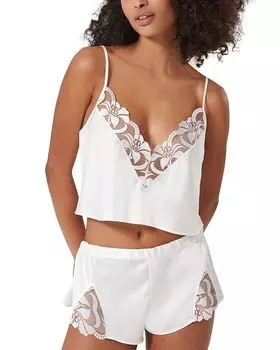 Леонора Комплект из атласной камисоли и шорт класса люкс Bluebella, белый