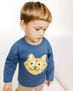 Леопардовая футболка Sfera, темно-синий