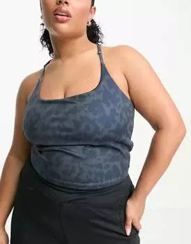 Леопардовая майка для йоги с внутренним бюстгальтером ASOS Curve Icon