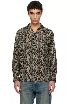 Леопардовая рубашка Wacko Maria, серый