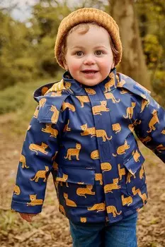 Леопардовая водонепроницаемая куртка 3 в 1 Jojo Maman Bb, синий