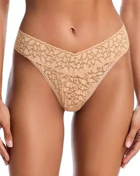 Леопардовое кружевное танга Original Rise Hanky Panky, желтый