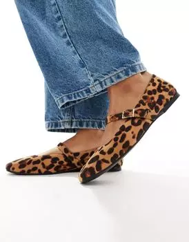 Леопардовые балетки ASOS DESIGN Lottie Mary Jane