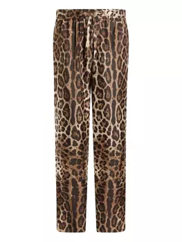 Леопардовые брюки Dolce & Gabbana для дома, коричневый