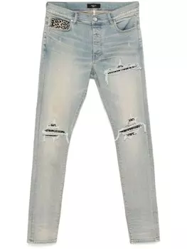 Леопардовые джинсы AMIRI, синий