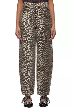 Леопардовые джинсы Stary Ganni, цвет leopard