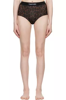 Леопардовые модальные трусы Signature Tom Ford, коричневый
