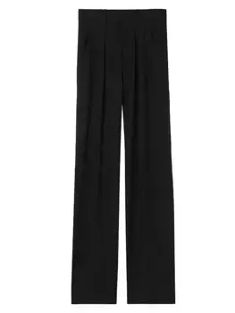 Леопардовые шерстяные жаккардовые брюки St. John, черный