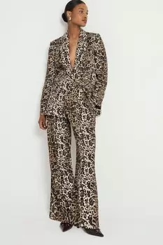 Леопардовый блейзер оверсайз River Island, коричневый