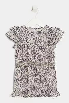 Леопардовый комбинезон для девочек из шифона River Island, коричневый