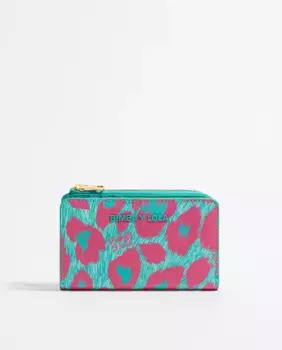 Леопардовый женский кошелек на молнии Bimba y Lola, бирюзовый