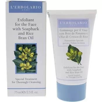 Lerbolario Exfoliant Очищающее средство с мыльной корой и маслом рисовых отрубей, 2,5 унции L'Erbolario