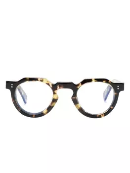 Lesca очки-панто в черепаховой оправе Crown, коричневый