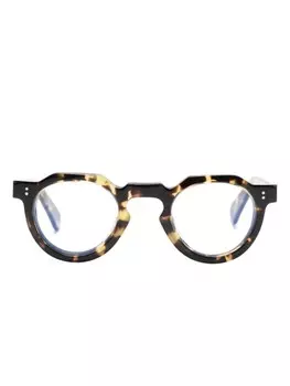 Lesca очки-панто в черепаховой оправе Crown, коричневый