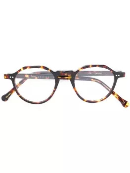 Lesca очки в круглой черепаховой оправе, коричневый