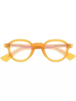 Lesca очки в круглой оправе с логотипом, оранжевый