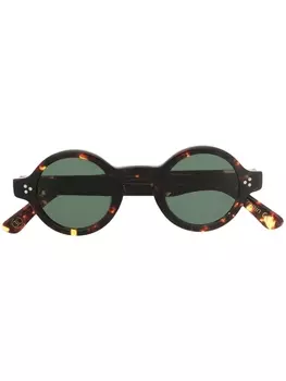 Lesca солнцезащитные очки Burt в круглой оправе, коричневый
