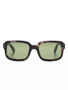 Lesca солнцезащитные очки Dude в прямоугольной оправе, коричневый