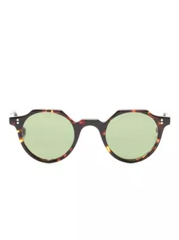 Lesca солнцезащитные очки Heri в круглой оправе, коричневый