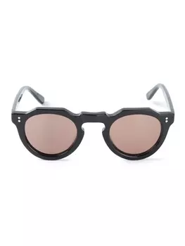 Lesca солнцезащитные очки в круглой оправе, черный