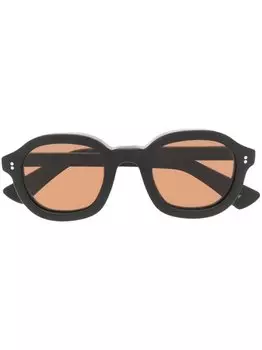 Lesca солнцезащитные очки в круглой оправе, черный