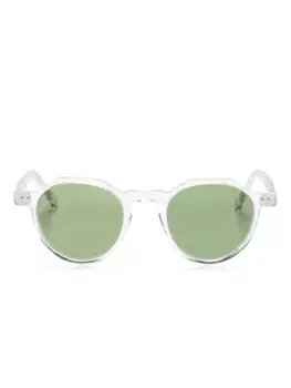 Lesca солнцезащитные очки в круглой оправе, нейтральный цвет