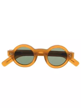 Lesca солнцезащитные очки в круглой оправе, оранжевый