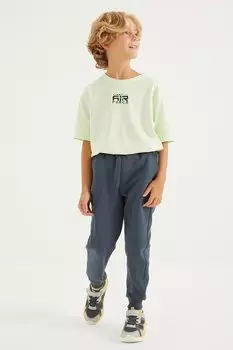 Лесно-зеленый базовый спортивный костюм для мальчиков со стандартными карманами и низом TOMMYLIFE