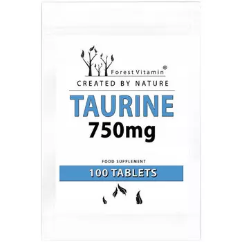 Лесной витамин, Таурин 750мг, Таурин, 100 таб. Диетическая добавка Forest Vitamin