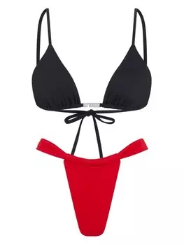 Let's Swim плавки бикини со сборками, красный