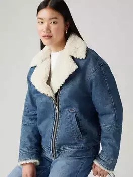 Летная куртка из шерпа Levi's, цвет In The Air - Medium Wash