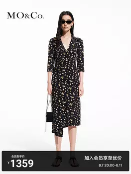 Летнее эластичное платье Moco с запахом и треугольным вырезом, черный