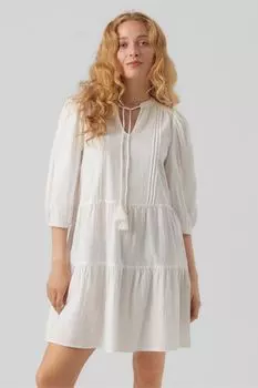 Летнее каскадное платье Vero Moda свободного кроя из муслина VERO MODA, белый