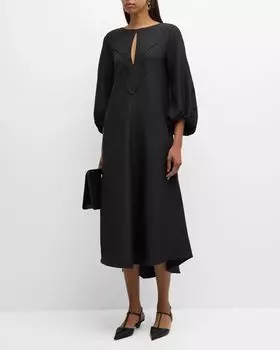 Летнее круизное платье миди с высоким и низким вырезом DOROTHEE SCHUMACHER, цвет 999 - Pure Black