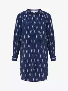 Летнее мини-платье Great Plains с V-образным вырезом, индиго