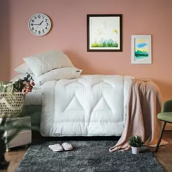 Летнее одеяло Dunlopillo Life 155x220 см | Противоаллергический | Чехол из 100% хлопка | Легкое и дышащее одеяло