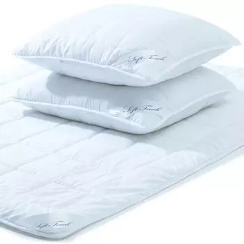 Летнее одеяло Soft Touch 1x200x220 + 2x80x80 PES микрофибра 1150 + 2x1300г квадратная стеганая ткань aqua-textil