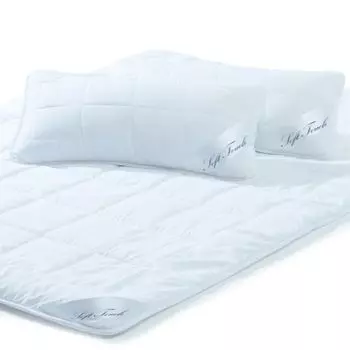 Летнее одеяло Soft Touch 1x220x240 + 2x40x80 PES микрофибра 1350г + 2x650г квадратная стеганая ткань aqua-textil