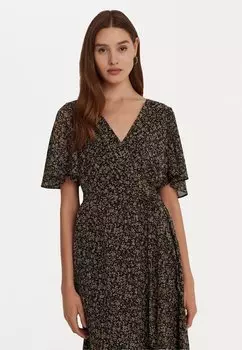 Летнее платье Abel Short Sleeve Day Dress Lauren Ralph Lauren, цвет black/tan/multi