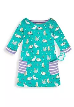 Летнее платье Animals Floral Print A-Line JoJo Maman Bb, цвет duck egg green animal friends