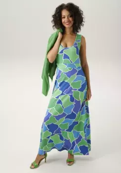 Летнее платье Aniston CASUAL с гармоничным графическим принтом, белый